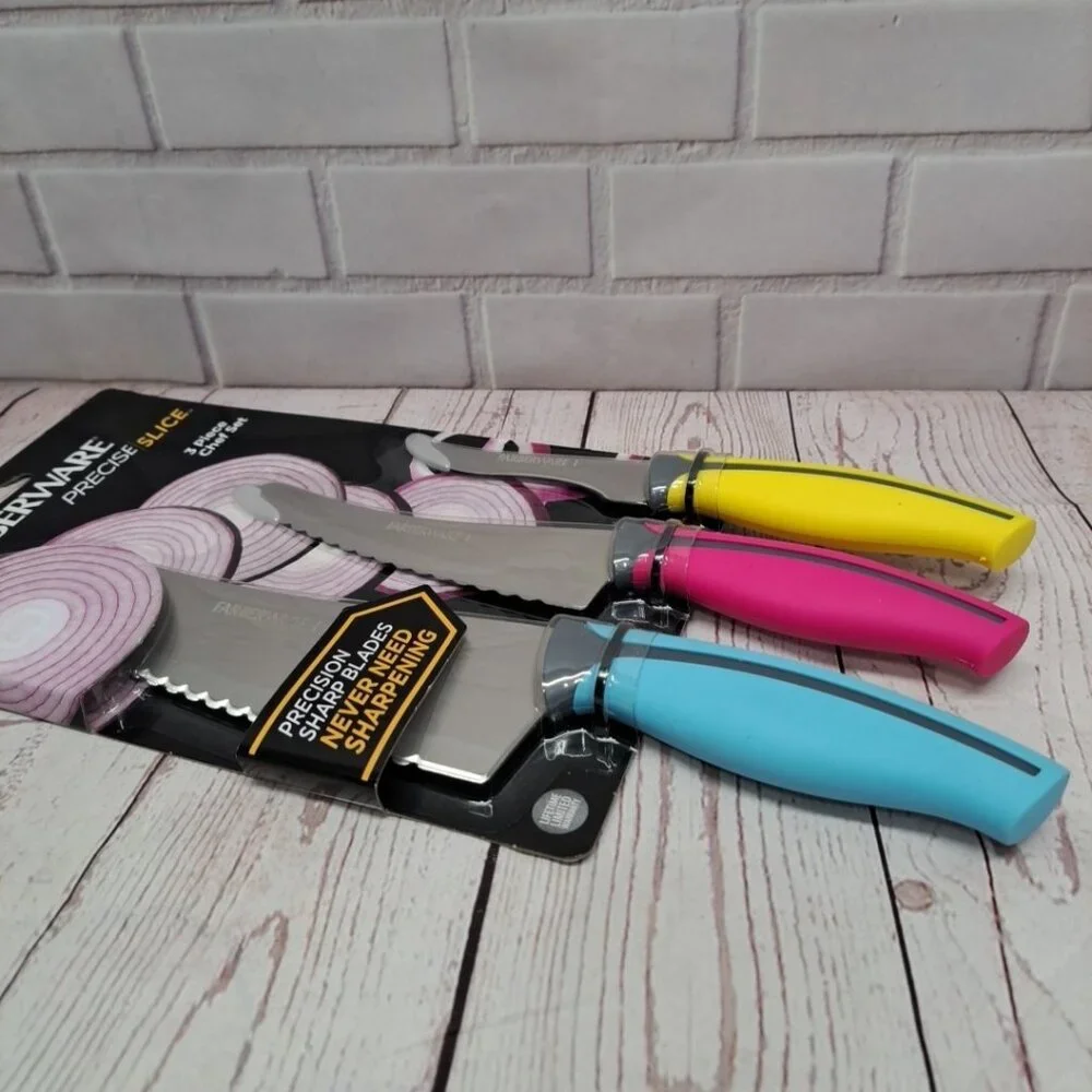 Farberware Precise‎ Slice, Bright Color Soft Grip, 3 Piece Chef Set